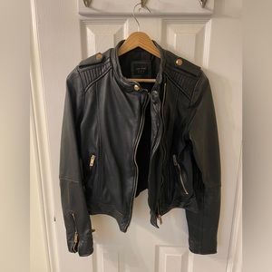Zara Genuine Leather Jacket Size M